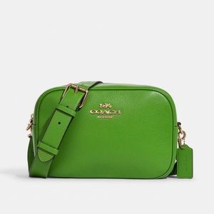 Coach outlet jamie camera bag pebble leather Kelly green